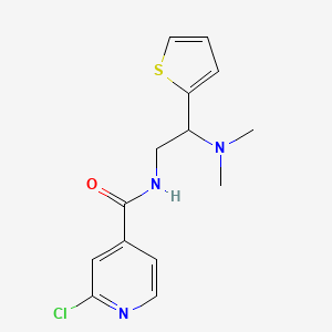 molecular formula C14H16ClN3OS B2493342 2-chloro-N-[2-(dimethylamino)-2-(thiophen-2-yl)ethyl]pyridine-4-carboxamide CAS No. 1119365-19-3
