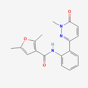 molecular formula C18H17N3O3 B2493349 2,5-dimethyl-N-(2-(1-methyl-6-oxo-1,6-dihydropyridazin-3-yl)phenyl)furan-3-carboxamide CAS No. 1428359-86-7