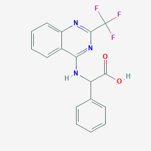 molecular formula C17H12F3N3O2 B2493357 2-phenyl-2-[[2-(trifluoromethyl)quinazolin-4-yl]amino]acetic Acid CAS No. 1008999-12-9