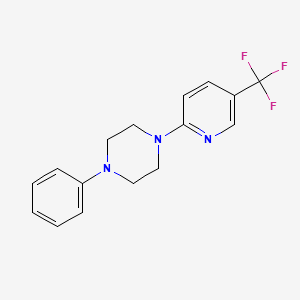molecular formula C16H16F3N3 B2493360 1-Phenyl-4-[5-(trifluoromethyl)pyridin-2-yl]piperazine CAS No. 385404-01-3