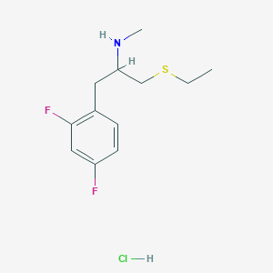 molecular formula C12H18ClF2NS B2493370 1-(2,4-Difluorophenyl)-3-ethylsulfanyl-N-methylpropan-2-amine;hydrochloride CAS No. 2418707-89-6