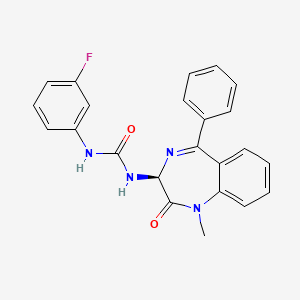 1-(1-methyl-2-oxo-5-phenyl-2,3-dihydro-1H-1,4-diazepin-3-yl)-3-(3-fluorophenyl)urea