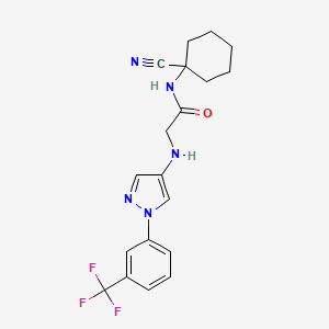 molecular formula C19H20F3N5O B2493385 N-(1-cyanocyclohexyl)-2-({1-[3-(trifluoromethyl)phenyl]-1H-pyrazol-4-yl}amino)acetamide CAS No. 2094507-65-8