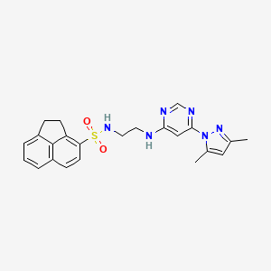 molecular formula C23H24N6O2S B2493387 N-(2-((6-(3,5-dimethyl-1H-pyrazol-1-yl)pyrimidin-4-yl)amino)ethyl)-1,2-dihydroacenaphthylene-3-sulfonamide CAS No. 1172354-57-2