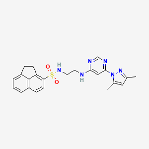 molecular formula C23H24N6O2S B2493387 N-(2-((6-(3,5-Dimethyl-1H-pyrazol-1-yl)pyrimidin-4-yl)amino)ethyl)-1,2-dihydroacenaphthylen-3-sulfonamid CAS No. 1172354-57-2