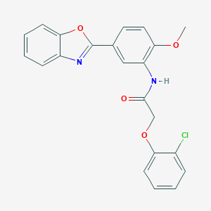 molecular formula C22H17ClN2O4 B249339 N-[5-(1,3-benzoxazol-2-yl)-2-methoxyphenyl]-2-(2-chlorophenoxy)acetamide 