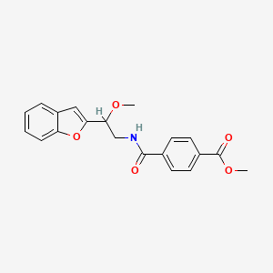 molecular formula C20H19NO5 B2493392 甲基-4-((2-(苯并呋喃-2-基)-2-甲氧基乙基)氨基甲酰)苯甲酸酯 CAS No. 2034420-79-4