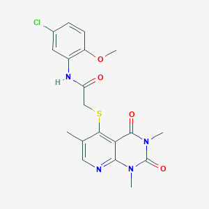 molecular formula C19H19ClN4O4S B2493393 N-(5-chloro-2-methoxyphenyl)-2-((1,3,6-trimethyl-2,4-dioxo-1,2,3,4-tetrahydropyrido[2,3-d]pyrimidin-5-yl)thio)acetamide CAS No. 899747-63-8
