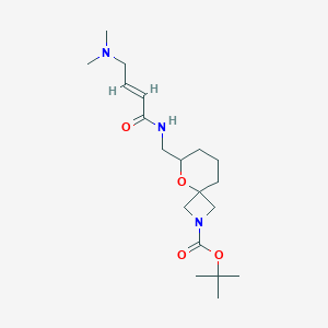 molecular formula C19H33N3O4 B2493397 Tert-butyl 6-[[[(E)-4-(dimethylamino)but-2-enoyl]amino]methyl]-5-oxa-2-azaspiro[3.5]nonane-2-carboxylate CAS No. 2411335-98-1