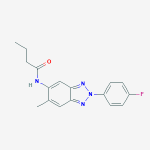 molecular formula C17H17FN4O B249340 N-[2-(4-fluorophenyl)-6-methyl-2H-1,2,3-benzotriazol-5-yl]butanamide 
