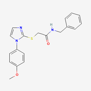 molecular formula C19H19N3O2S B2493402 N-苄基-2-((1-(4-甲氧基苯基)-1H-咪唑-2-基)硫代)乙酰胺 CAS No. 688336-11-0