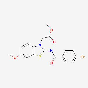 (Z)-methyl 2-(2-((4-bromobenzoyl)imino)-6-methoxybenzo[d]thiazol-3(2H)-yl)acetate
