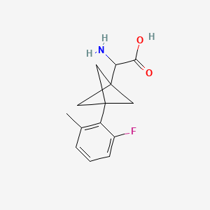 molecular formula C14H16FNO2 B2493409 2-Amino-2-[3-(2-fluoro-6-methylphenyl)-1-bicyclo[1.1.1]pentanyl]acetic acid CAS No. 2287263-01-6