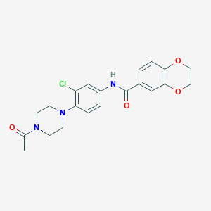 molecular formula C21H22ClN3O4 B249341 N-[4-(4-acetyl-1-piperazinyl)-3-chlorophenyl]-2,3-dihydro-1,4-benzodioxine-6-carboxamide 