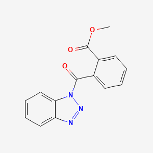 molecular formula C15H11N3O3 B2493419 2-(1H-Benzotriazole-1-ylcarbonyl)benzoic acid methyl ester CAS No. 253668-49-4