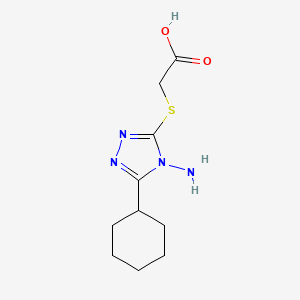molecular formula C10H16N4O2S B2493422 (4-Amino-5-cyclohexyl-4H-[1,2,4]triazol-3-ylsulfanyl)-acetic acid CAS No. 560995-24-6