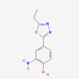 molecular formula C10H11N3O2 B2493424 2-氨基-4-(5-乙基-1,3,4-噁二唑-2-基)苯酚 CAS No. 1091990-97-4