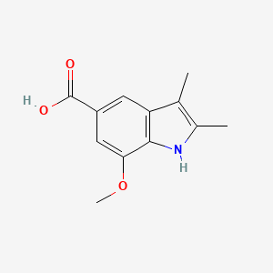 molecular formula C12H13NO3 B2493426 7-Methoxy-2,3-dimethyl-1H-indole-5-carboxylic acid CAS No. 1784870-45-6