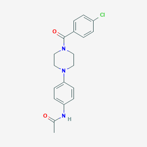 molecular formula C19H20ClN3O2 B249343 N-{4-[4-(4-Chlorobenzoyl)piperazin-1-YL]phenyl}acetamide 