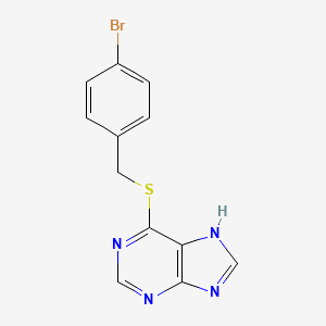 molecular formula C12H9BrN4S B2493434 6-[(4-溴苯基)甲硫基]-7H-嘌呤 CAS No. 500361-48-8