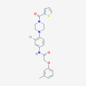 molecular formula C24H24ClN3O3S B249345 N-{3-chloro-4-[4-(2-thienylcarbonyl)-1-piperazinyl]phenyl}-2-(3-methylphenoxy)acetamide 