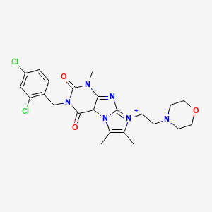 molecular formula C23H26Cl2N6O3 B2493450 3-[(2,4-dichlorophenyl)methyl]-1,6,7-trimethyl-8-[2-(morpholin-4-yl)ethyl]-1H,2H,3H,4H,8H-imidazo[1,2-g]purine-2,4-dione CAS No. 1795087-40-9