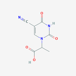 molecular formula C8H7N3O4 B2493458 2-(5-cyano-2,4-dioxo-3,4-dihydropyrimidin-1(2H)-yl)propanoic acid CAS No. 155211-06-6