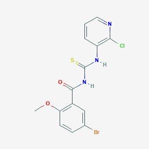 molecular formula C14H11BrClN3O2S B249346 5-bromo-N-[(2-chloropyridin-3-yl)carbamothioyl]-2-methoxybenzamide 