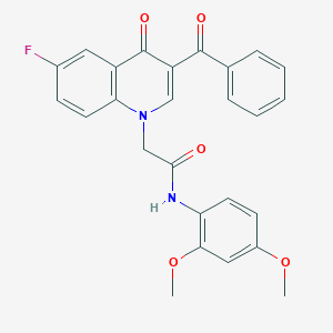 2-(3-benzoyl-6-fluoro-4-oxoquinolin-1(4H)-yl)-N-(2,4-dimethoxyphenyl)acetamide