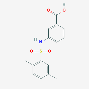 molecular formula C15H15NO4S B2493475 3-{[(2,5-Dimethylphenyl)sulfonyl]amino}benzoic acid CAS No. 727704-68-9
