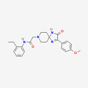 molecular formula C24H28N4O3 B2493478 N-(2-乙基苯基)-2-[3-(4-甲氧苯基)-2-氧代-1,4,8-三唑螺[4.5]癸-3-烯-8-基]乙酰胺 CAS No. 932291-92-4