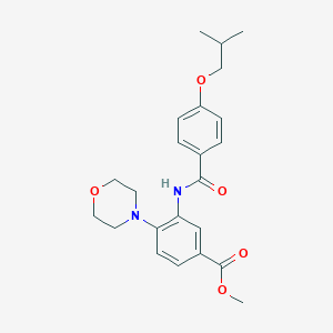 molecular formula C23H28N2O5 B249348 Methyl 3-[(4-isobutoxybenzoyl)amino]-4-(4-morpholinyl)benzoate 