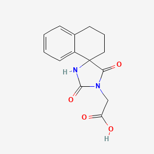 molecular formula C14H14N2O4 B2493488 2-{2,5-dioxo-3',4'-dihydro-2'H-spiro[imidazolidine-4,1'-naphthalene]-1-yl}acetic acid CAS No. 851170-88-2