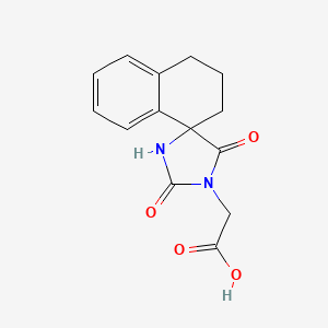 molecular formula C14H14N2O4 B2493488 2-{2,5-二氧代-3',4'-二氢-2'H-螺[咪唑啉-4,1'-萘-1-基]-1-基}乙酸 CAS No. 851170-88-2