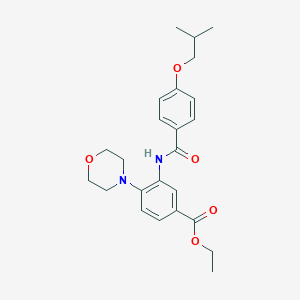 molecular formula C24H30N2O5 B249349 Ethyl 3-[(4-isobutoxybenzoyl)amino]-4-(4-morpholinyl)benzoate 