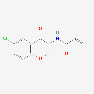 molecular formula C12H10ClNO3 B2493492 N-(6-Chloro-4-oxo-2,3-dihydrochromen-3-yl)prop-2-enamide CAS No. 2305503-77-7