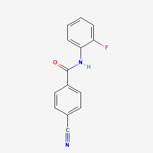 molecular formula C14H9FN2O B2493494 4-氰基-N-(2-氟苯基)苯甲酰胺 CAS No. 476296-42-1