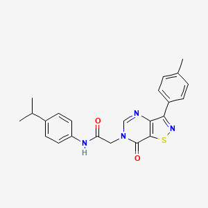molecular formula C23H22N4O2S B2493495 N-(2-ethoxyphenyl)-2-[3-isopropyl-2-oxo-6-(pyrrolidin-1-ylsulfonyl)-2,3-dihydro-1H-benzimidazol-1-yl]acetamide CAS No. 1113120-47-0