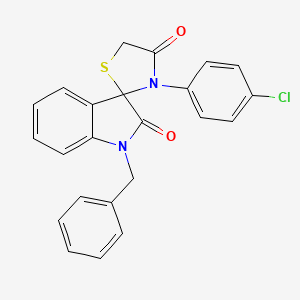 molecular formula C23H17ClN2O2S B2493496 1-Benzyl-3'-(4-chlorophenyl)-1,2-dihydrospiro[indole-3,2'-[1,3]thiazolidine]-2,4'-dione CAS No. 59618-79-0