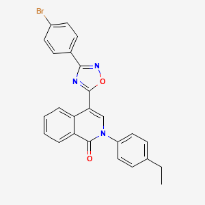 molecular formula C25H18BrN3O2 B2493501 4-[3-(4-bromophenyl)-1,2,4-oxadiazol-5-yl]-2-(4-ethylphenyl)isoquinolin-1(2H)-one CAS No. 1326929-65-0