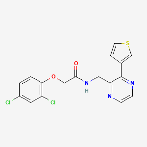 molecular formula C17H13Cl2N3O2S B2493507 2-(2,4-dichlorophenoxy)-N-((3-(thiophen-3-yl)pyrazin-2-yl)methyl)acetamide CAS No. 2034368-58-4