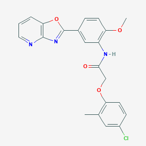 molecular formula C22H18ClN3O4 B249352 2-(4-chloro-2-methylphenoxy)-N-[2-methoxy-5-([1,3]oxazolo[4,5-b]pyridin-2-yl)phenyl]acetamide 