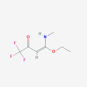 molecular formula C7H10F3NO2 B2493528 (E)-4-Ethoxy-4-methylamino-1,1,1-trifluorobut-3-en-2-one CAS No. 128648-61-3