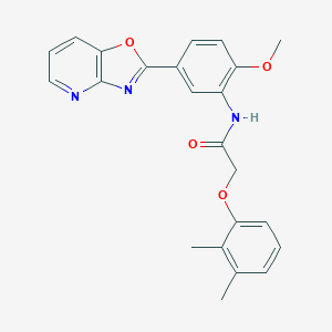 molecular formula C23H21N3O4 B249353 2-(2,3-dimethylphenoxy)-N-[2-methoxy-5-([1,3]oxazolo[4,5-b]pyridin-2-yl)phenyl]acetamide 