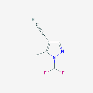 molecular formula C7H6F2N2 B2493535 1-(difluoromethyl)-4-ethynyl-5-methyl-1H-pyrazole CAS No. 1855889-94-9