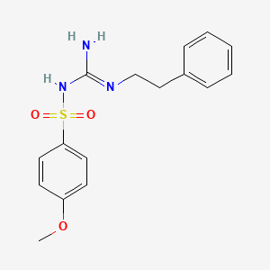 molecular formula C16H19N3O3S B2493538 4-methoxy-N-(N-phenethylcarbamimidoyl)benzenesulfonamide CAS No. 869075-65-0