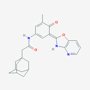 molecular formula C25H27N3O3 B249354 2-(1-adamantyl)-N-[(3Z)-5-methyl-3-(3H-[1,3]oxazolo[4,5-b]pyridin-2-ylidene)-4-oxocyclohexa-1,5-dien-1-yl]acetamide 