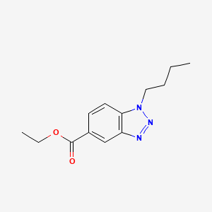 molecular formula C13H17N3O2 B2493541 乙酸-1-丁基-1H-苯并[d][1,2,3]噻唑-5-基甲酸酯 CAS No. 1845698-42-1