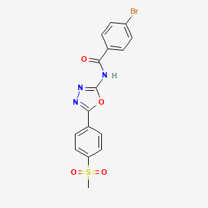 molecular formula C16H12BrN3O4S B2493544 4-bromo-N-(5-(4-(methylsulfonyl)phenyl)-1,3,4-oxadiazol-2-yl)benzamide CAS No. 886909-85-9