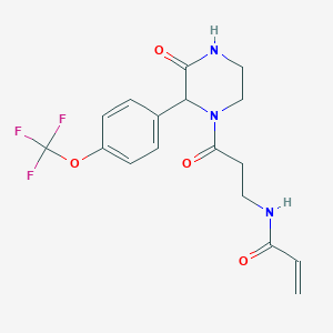 N-(3-oxo-3-{3-oxo-2-[4-(trifluoromethoxy)phenyl]piperazin-1-yl}propyl)prop-2-enamide